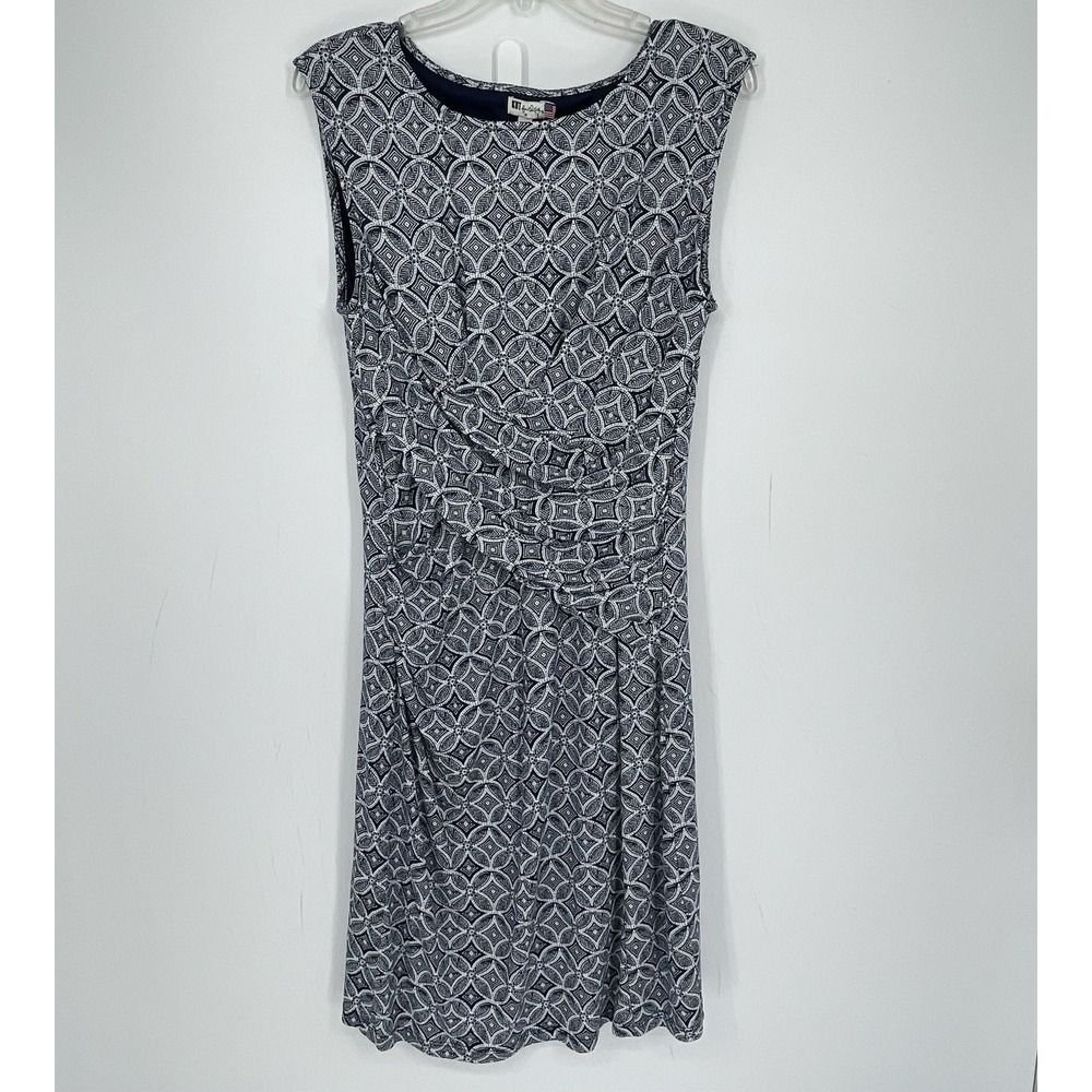 KUT from the Kloth NWT Women's Navy Geometric Ruched Office Sheath Dress Size 10